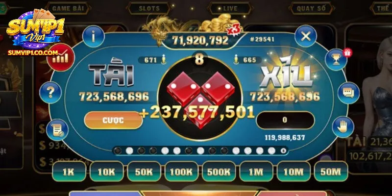 Các loại tài xỉu live tại SUMVIP